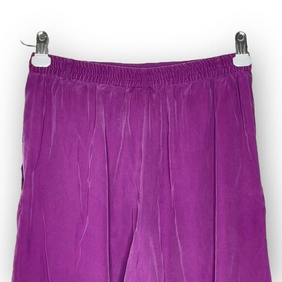 Liz Claiborne Vintage 100% Silk Wide Leg Bermuda Shorts Purple Women’s Size 8 - Picture 5 of 10